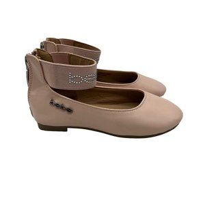 Bebe Ballet Flats Shoes Toddler Size 7 Pink Barbie Gem Logo Strappy